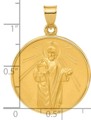 14k Polished and Satin Solid St Jude Thaddeus Medal