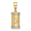 14k with White Rhodium Polished Mezuzah Pendant