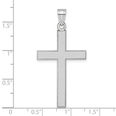 14k White Gold Florentine Satin Cross Pendant