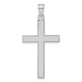 14k White Gold Florentine Satin Cross Pendant