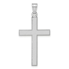 14k White Gold Florentine Satin Cross Pendant