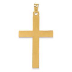 14k Laser Etched Cross Charm