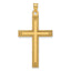Laser-Etched Cross Charm in 14K Yellow Gold, 42mm Textured - Sophia Jewelers