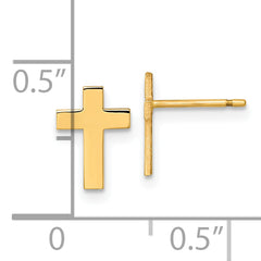 14k Polished Cross Post Earrings