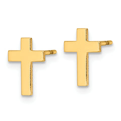 14k Polished Cross Post Earrings