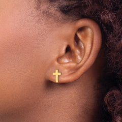 14k Polished Cross Post Earrings