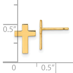 14k Polished Cross Post Earrings