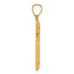14k Polished And Textured Latin Cross Pendant