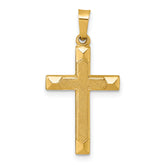 14k Polished And Textured Latin Cross Pendant