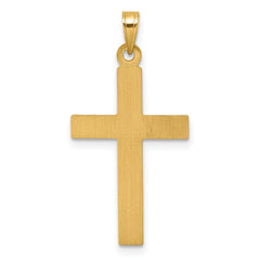 14k Polished And Textured Latin Cross Pendant