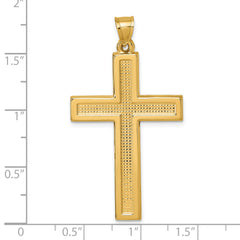 14k Polished And Textured Latin Cross Pendant