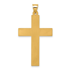 14k with White Rhodium Polished Latin Cross Pendant
