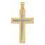 Latin Cross Pendant in 14K Two-Tone Gold, 44mm Textured - Sophia Jewelers