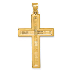 14k Polished And Textured Latin Cross Pendant