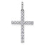 14k White Gold Polished CZ Latin Cross Pendant