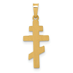 14k Polished Eastern Orthodox Cross Pendant