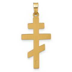 14k Polished Eastern Orthodox Cross Pendant