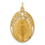 Miraculous Medal Oval Pendant in 14K Yellow Gold, 18x26mm - Sophia Jewelers