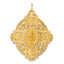 14k Polished Miraculous Medal and Four-way Cross in Filigree Oval Pendant