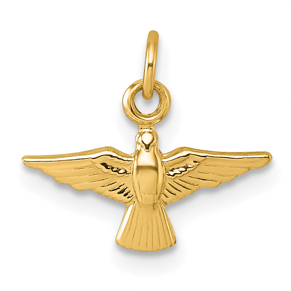 14k Polished Flying Dove Pendant