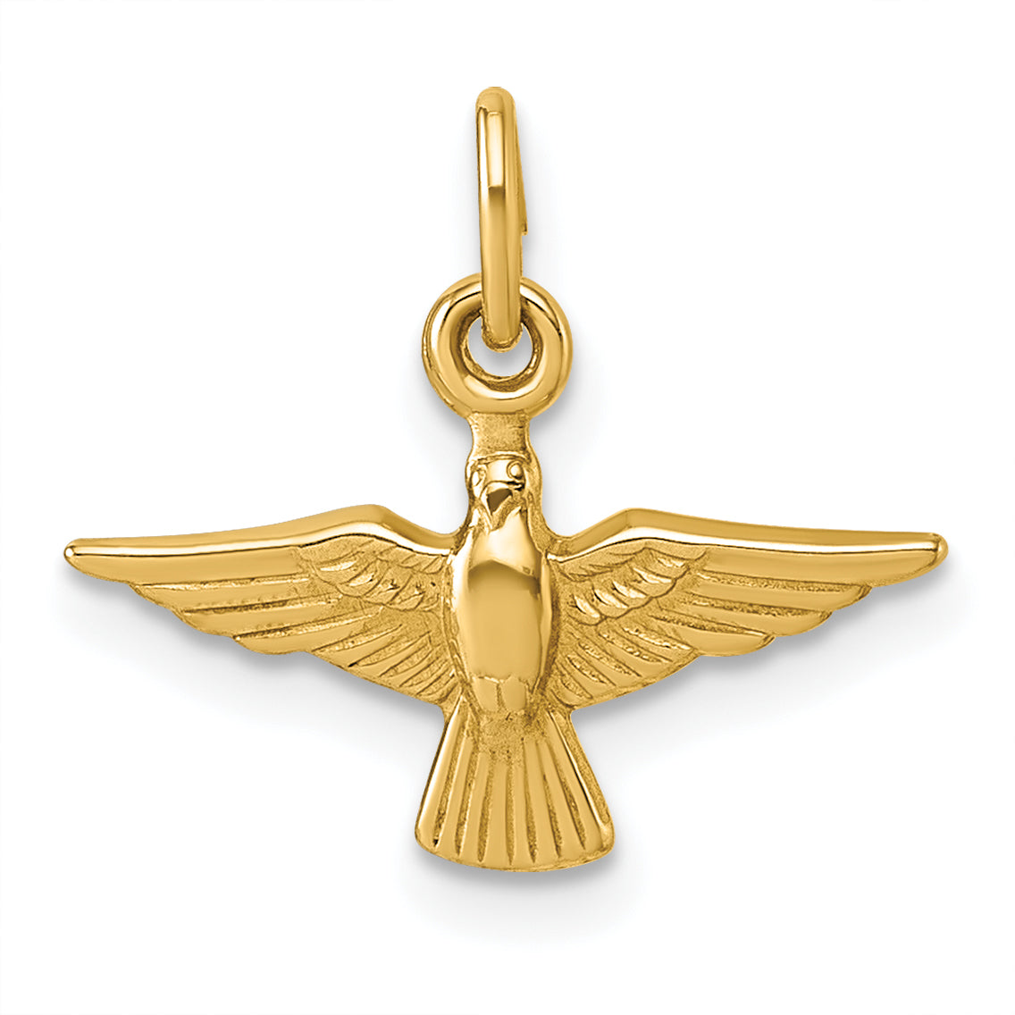 14k Polished Flying Dove Pendant