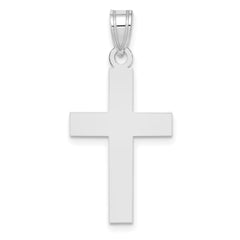 14K White Gold Polished Cross Charm