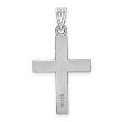 14k White Gold Polished Cross Charm