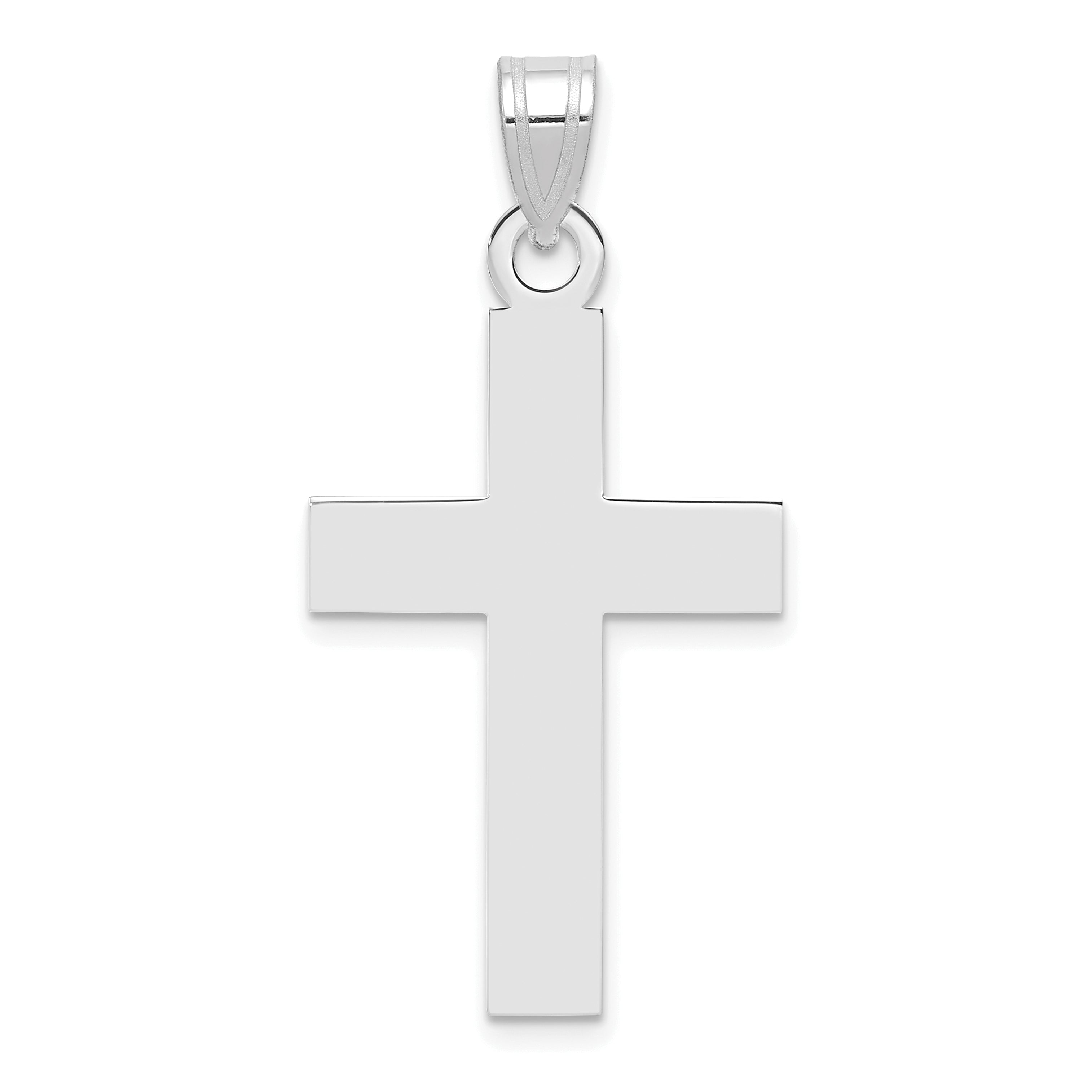 14k White Gold Polished Cross Charm