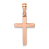 14K Rose Gold Polished Beveled Cross Charm