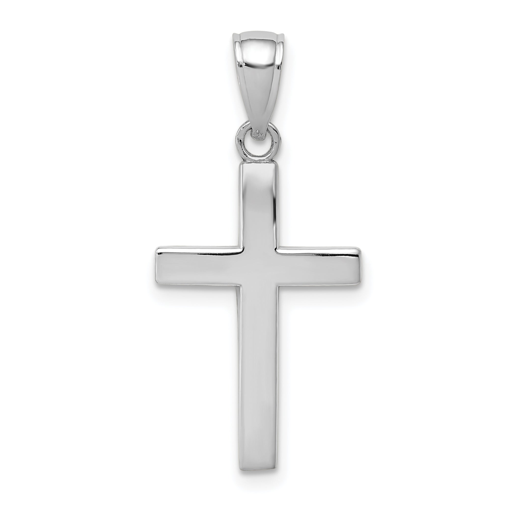 14k White Gold Polished Cross Charm