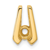 14k Holds 4.0mm Stone Slide Mounting (No Stone Included) Fits up to 2mm Regular/3mm Fancy or Reversible Omega