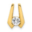 14k Holds 4.5mm Stone Slide Mounting (No Stone Included) Fits up to 2mm Regular/3mm Fancy or Reversible Omega