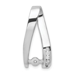 14k White Gold Peg-Set AAA Diamond Semi-Mount Slide Fits up to 8mm Regular/6mm Fancy or Reversible Omega