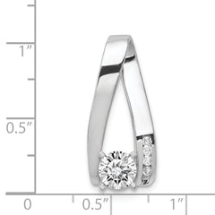 14k White Gold Peg-Set AAA Diamond Semi-Mount Slide Fits up to 8mm Regular/6mm Fancy or Reversible Omega