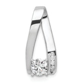 14k White Gold Peg-Set AAA Diamond Semi-Mount Slide Fits up to 8mm Regular/6mm Fancy or Reversible Omega