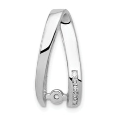 14k White Gold Peg-Set AAA Diamond Semi-Mount Slide Fits up to 4mm Regular/6mm Fancy or Reversible Omega