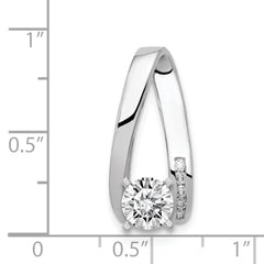 14k White Gold Peg-Set AAA Diamond Semi-Mount Slide Fits up to 4mm Regular/6mm Fancy or Reversible Omega