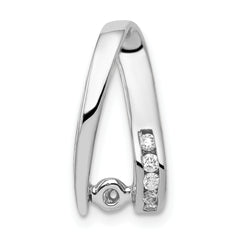 14k White Gold Peg-Set AA Diamond Semi-Mount Slide Fits up to 2mm Regular/6mm Fancy or Reversible Omega