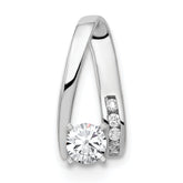 14k White Gold Peg-Set AAA Diamond Semi-Mount Slide Fits up to 2mm Regular/6mm Fancy or Reversible Omega