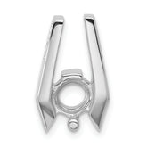 14k White Gold Holds 6.5mm Stone Slide Mounting (No Stone Included) Fits up to 2mm Regular/5mm Fancy or Reversible Omega