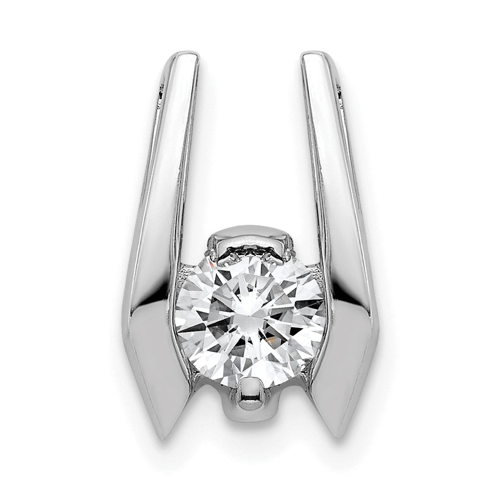 14k White Gold Complete AAA 4.75mm Diamond Slide Fits up to 3mm Fancy or Reversible Omega Only