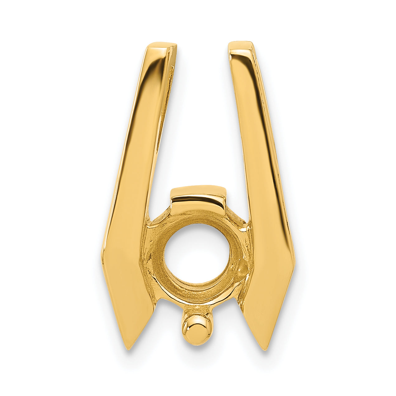 14k Holds 6.5mm Stone Slide Mounting (No Stone Included) Fits up to 2mm Regular/5mm Fancy or Reversible Omega