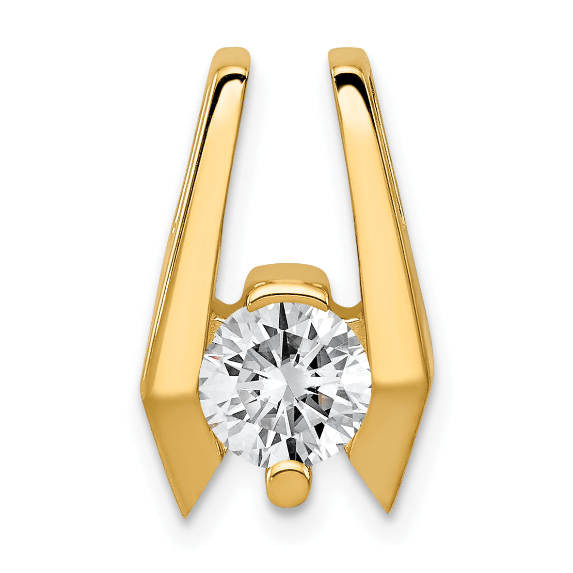 14k Holds 5.75mm Stone Slide Mounting (No Stone Included) Fits up to 2mm Regular/5mm Fancy or Reversible Omega