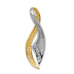 14k Two-Tone Complete 1/5 carat AAA Diamond Twisted Ribbon Slide Fits up to 6mm Regular/Fancy/Reversible Omega