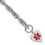 Sterling Silver Rhodium-platedodium Engraveable Enamel Heart Medical ID Bracelet