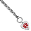 Disc Medical ID Bracelet in Sterling Silver, 18mm Engravable, 7.8 Inch - Sophia Jewelers