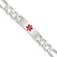 Sterling Silver Polished Medical Figaro Anchor Link ID Bracelet