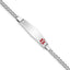 Women's Sterling Silver Rhodium-Plated Curb Medical ID Bracelet 4mm