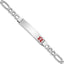 Women's Sterling Silver Rhodium-Plated Figaro Medical ID Bracelet 7mm