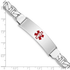 Sterling Silver Rhodium-plated Medical ID Anchor Link Bracelet